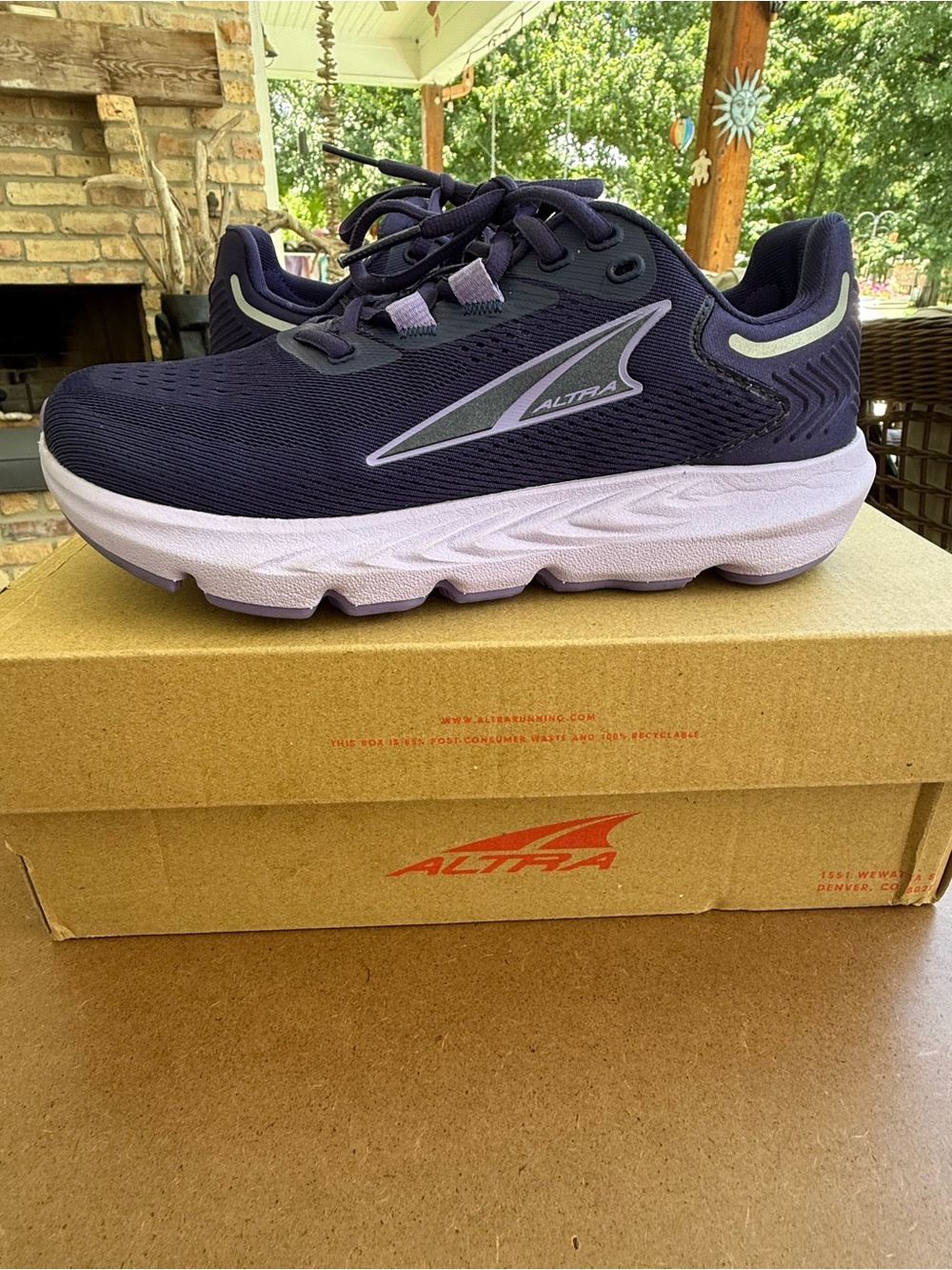 Altra Women's Provision 7 Dark purple with lavender accents.
